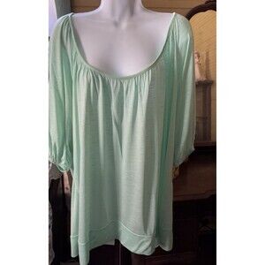 Say Anything Size 3x 44” Bust 31” L Green Banded Waist Polyester Blend